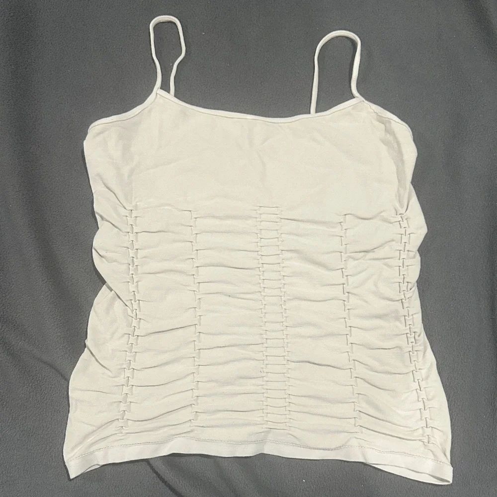 Chic White Ruched Tank Top - Picture 1 of 2
